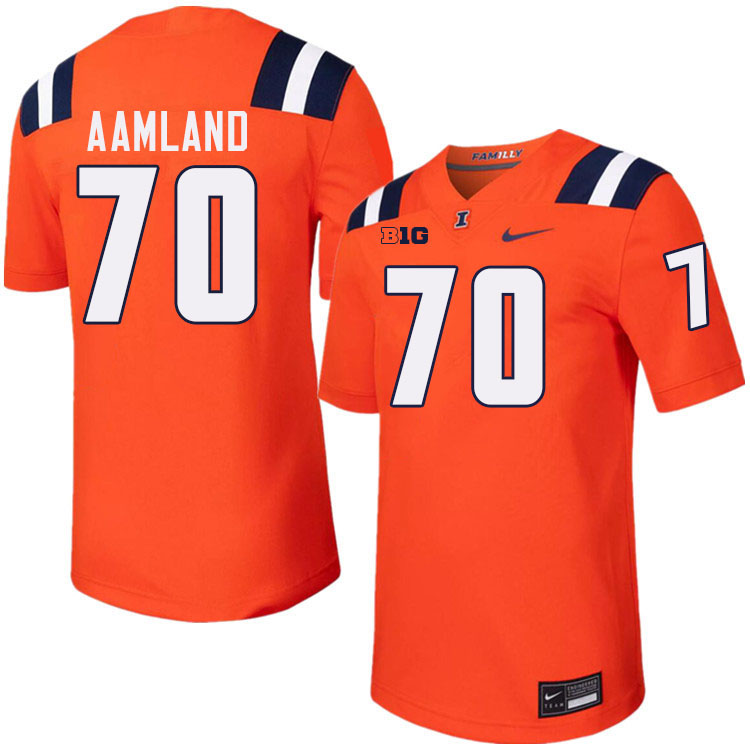 Men #70 Zach Aamland Illinois Fighting Illini College Football Jerseys Stitched-Orange